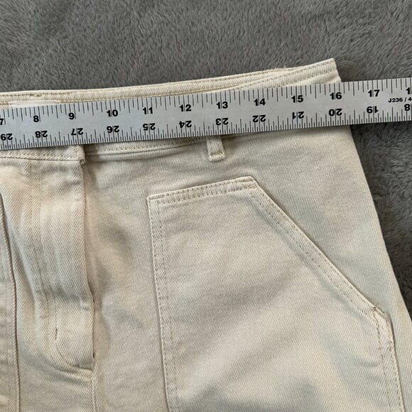 Wilfred Free High Rise Patch Pocket Wide Leg Jeans Cream 10 Women's - Picture 8 of 11